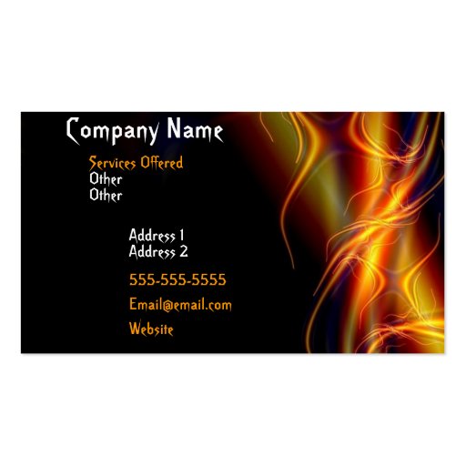 FLAMING FIRE BUSINESS CARD 2 (front side)