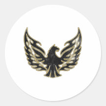 Flaming Firebird Round Stickers
