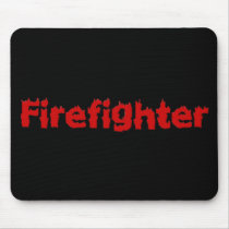 Flaming Firefighter Design in Red mousepads
