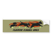 Flaming Flyball Dogs Bumper Sticker