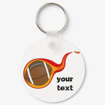 flaming football ball keychains