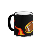 flaming football  products mugs