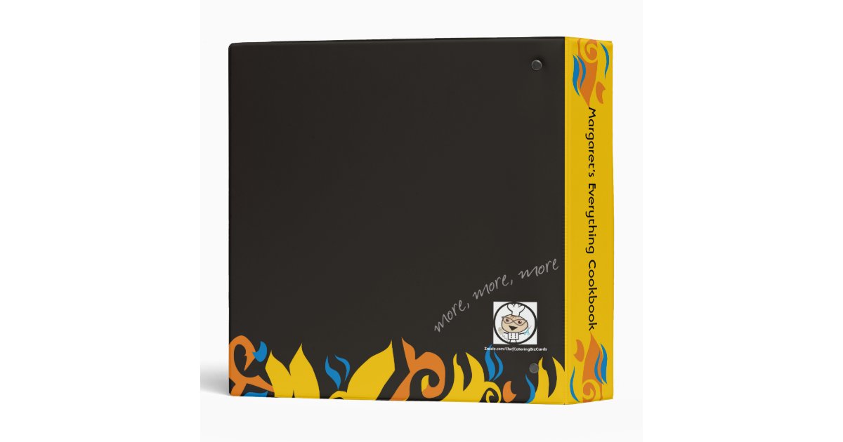 Flaming frying pan skillet recipe cookbook binder Zazzle