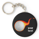 flaming golf ball keychains