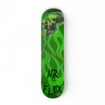 Flaming Green Skull AIR FLEX board skateboards