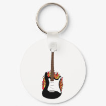 Flaming Guitar keychains