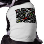 Flaming Guitar on Highway (black light!) Dog T-shirt