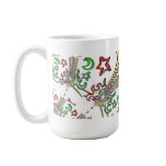 Flaming Guitar w' Rasta colors psychadelic style Coffee Mugs