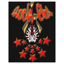 *Flaming Guitar* with Stars 'Rock On' Design Personalized Flyer