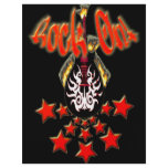 *Flaming Guitar* with Stars 'Rock On' Design Personalized Flyer