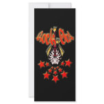 *Flaming Guitar* with Stars 'Rock On' Design Custom Rack Card