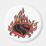 Flaming Heart Fridge Magnet
