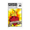 Flaming Heart Love postage