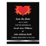 Flaming heart modern Save the date announcement