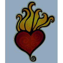 Flaming Heart Tattoo Design t-shirts by lunagraphica Flaming Heart Tattoo Design t-shirts