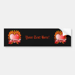 Flaming Heart Tattoo Style Bumper Sticker