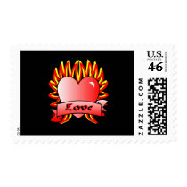 Flaming Heart Tattoo Style stamps