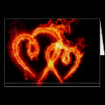 Flaming Heart Valenties Day Card cards