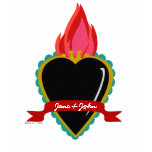 Flaming Heart with Ribbon Sash Custom Shirts
