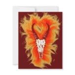 'Flaming Horned Bull Skull' Design Personalized Announcements