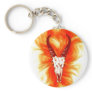 'Flaming Horned Bull Skull' Design Keychain