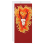 'Flaming Horned Bull Skull' Design Personalized Rack Card