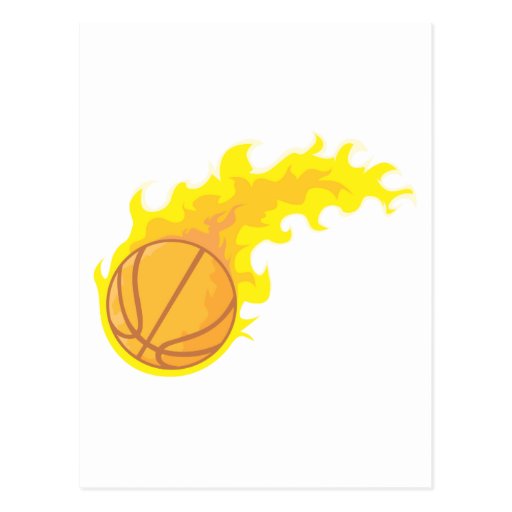 Flaming Hot Basketball Postcard