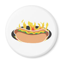 Flaming Hot Dog magnets