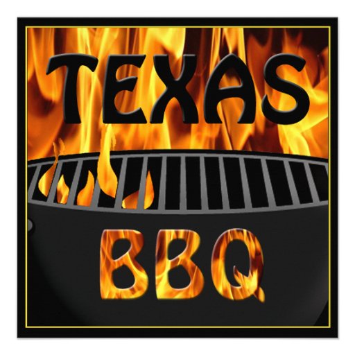 Flaming Hot Texas BBQ Grill Invitation