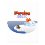 Flaming Igloo Oval Walrus Scene Post Card