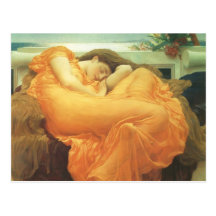 Flaming June by Leighton, Vintage Victorian Art Post Cards