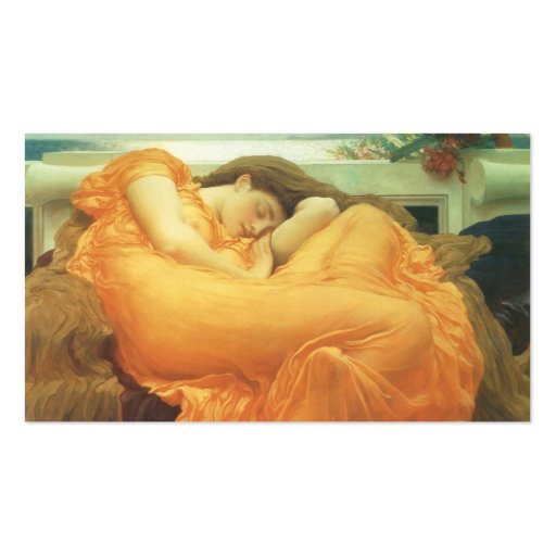 Flaming June by Lord Frederic Leighton Business Cards (back side)