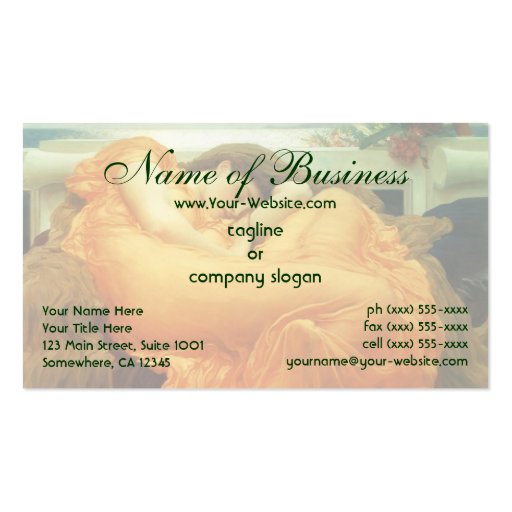 Flaming June by Lord Frederic Leighton Business Cards (front side)