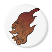 Flaming lion magnets