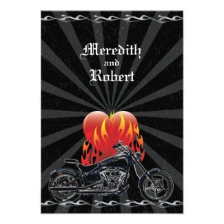 Flaming Love Biker Wedding Reply