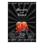 Flaming Love Biker Wedding Reply Card Personalized Announcement