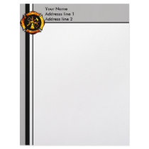 Flaming Maltese Cross Letterhead - Grey