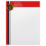 Flaming Maltese Cross Letterhead - Red