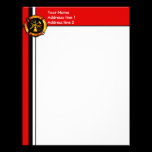 Flaming Maltese Cross Letterhead - Red letterhead