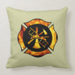 Flaming Maltese Cross Pillow pillows
