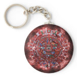 Flaming Mayan Calender Keychain
