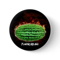 Flaming Melons pin buttons