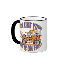 Flaming Motorcycle Skull Coffee Mug