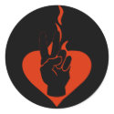 Flaming Peace Heart stickers by orsobear Flaming Peace Heart stickers