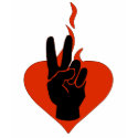 Flaming Peace Heart t-shirts by orsobear Flaming Peace Heart t-shirts