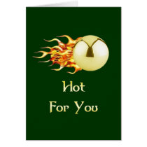 Flaming Pinball Hot For You Greeting Card