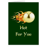 Flaming Pinball Hot For You Greeting Card