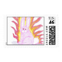 Flaming Pink Bunny postage