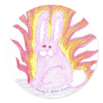 Flaming Pink Bunny stickers by eelkat Flaming Pink Bunny stickers
