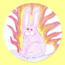 Flaming Pink Bunny stickers